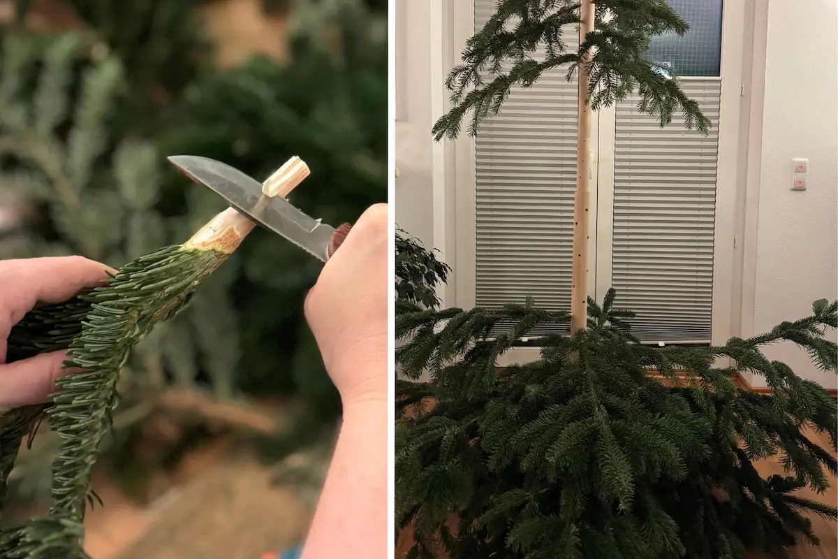 DIY-Weihnachtsbaum: So baust du deinen eigenen nachhaltigen Baum aus Holz und Tannenzweigen