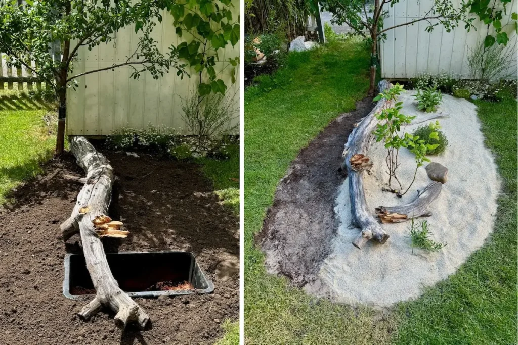 Neuanlage im Garten im Rahmen einer Renaturierungsmaßnahme